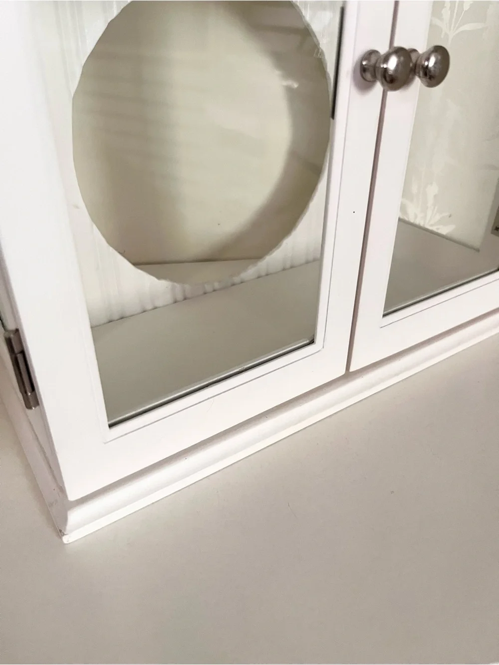 Glass wood cabinet